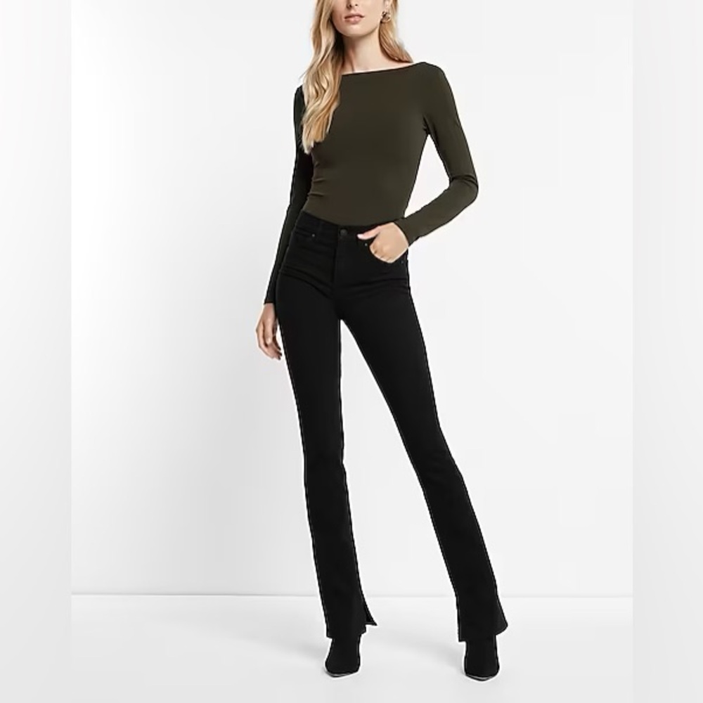 Express Mid Rise Black Skyscraper Jeans